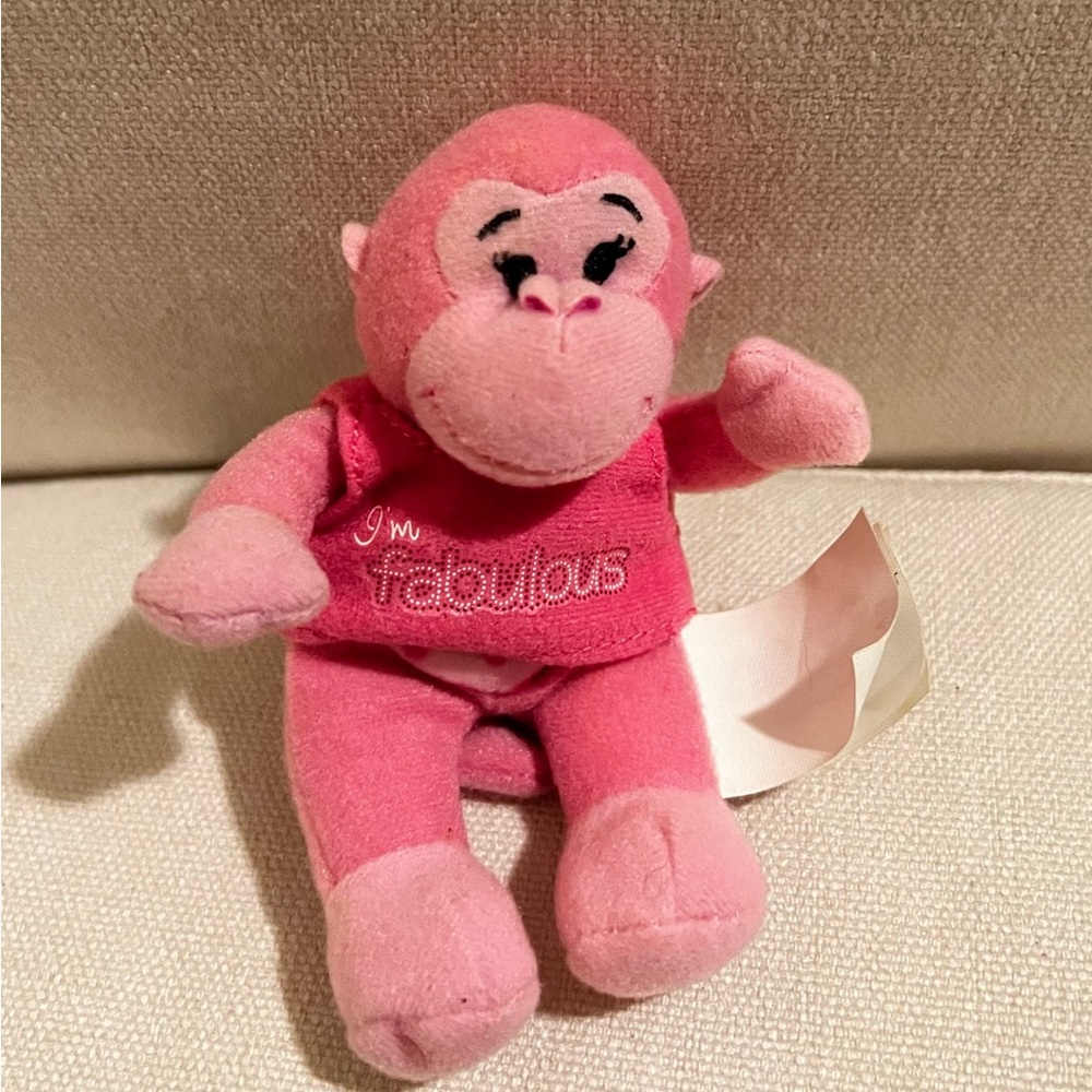 Build A Bear Hugs Fur You Pink Monkey Happy Meal Toy 2009 McDonalds #3